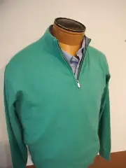 Peter Millar Crown Crest Cotton Silk Prickly Pear 1/4 Zip Sweater NWT XL $185