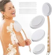 Lotion Applicator for Your Back, Lotion Applicators, Long Wooden Handle with Replaceable Brush Head, Easy Reach for Bath, Skin Cream, Tanning