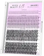 VEYESBEAUTY Lash Clusters 320Pcs Individual Lash Extensions One More+ DIY Multi-type Lash Tray Bottom, 7D Spike, 30D+40D Clusters Natural Eyelashes for Self Application