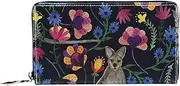 [EGGDIOQ] Watercolor Painting with Kangaroo and Baby PU Leather Long Wallets Zipper Clutch Ladies Purse Wallet for Women Girl