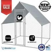 Secure Chicken Run Coop Walk-in Enclosure Hutch Ferret Cage Hen House 2m x 2m