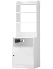 [Artiss] Bedside Table Nightstand Charging Station in White