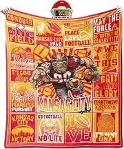 VIGKOIR Football Team Fans Throw Blanket, Red Kingdom Gifts for Men Women 50"x40", Football Team Blanket for Sofa Bed