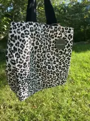 Cynthia Rowley CHEETAH PRINT Canvas Tote Bag LARGE Cotton Reusable Shopper