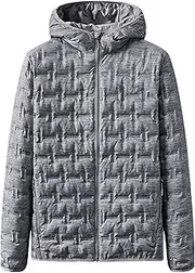 [DGHM-JLMY] Men's Hooded Lightweight Down Jacket Outdoor Warm Casual Down Coats Full Zip Slim Fit Quilted Coat Outwear
