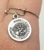 TREE OF LIFE Alex and Ani Expandable Wire Ring charm 925 Sterling Silver