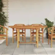 NNEVL Extending Garden Table 110-160x80x75 cm Solid Wood Teak