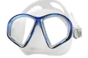 Tilos Spawn 2-Lens Scuba Diving Crystal Silicone Mask Blue with Clear Silicone