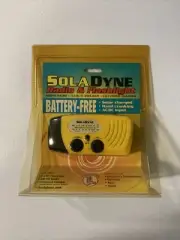 New SolaDyne Emergency Solar Hand Crank Radio + FlashLight Yellow #7410