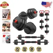 Compact Adjustable Dumbbell Set 20-90lbs with Non-Slip Grip for Home Workouts