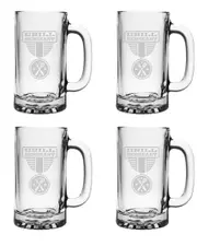 Susquehanna Glass Set of Four Grill Sergeant 16oz Pub Mugs