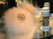 Whimsical ~ 6 oz Perfumed Dusting Powder Puff & Stand by Renditions
