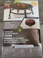 38-in Brown Round Firepit Cover Heavy-Weight Water-Resistant UV Protected 698429