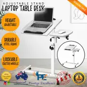 Laptop Table Desk Portable Mobile Adjustable Computer Stand Bed Study Work White