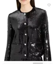 Theory Sequin Jacket Fabulous Sz 2 Black $475