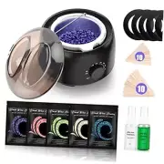 Waxing Kit - Wax Warmer for Hair Removal, Hard Wax Beans for Full Body, Black