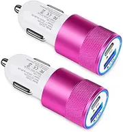 30W USB C Car Charger, [2Pack]3.0 Fast Charge Dual Port USB Type C and 2.4a USB A Cargador Carro Lighter Adapter for iPhone, Tablet, iPad, Samsung Galaxy, LG, Google Pixel GPS, Z Play Droid, Motorola