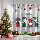 Christmas Shower Curtain for Bathroom Winter Gift Box Shower Curtain with Hoo...