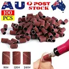 100X Nail Sanding Bands 80 120 240 for Electric Drill Machines Filing Bits E