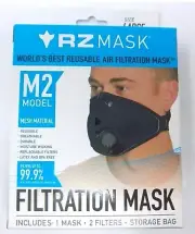 RZ M2 Mask Medium Mesh Black 2 Filters + Storage Bag