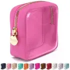 Clear Cosmetic Bag Makeup Case, Clear Zipper Make Up Pouch and Mini Bubblegum