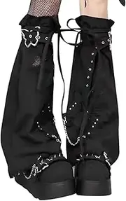 [Gungtj] Butterfly Leg Warmers, Gothic Leg Warmer, Adorable Y2K Japanese Style Warmers for 80s Halloween Costumes, Knitted Thigh Sleeves, 19.69x17.72x0.39 inches, Polyester Cotton