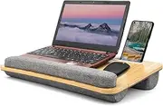 Lap Desk Laptop Tray: Computer Bed Tray with Soft Pillow - Padded Lap Work Tray and Gaming Desk on Bed - Writing Tray for Home Office - Fits up to 15.6 inch Laptop