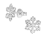 Silver Snowflake Platinum Earrings