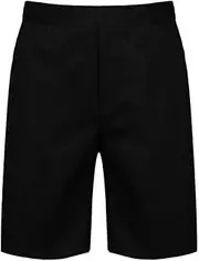 [L S U] Boys Pull-UP School Shorts Uniform Half Elasticated Back~NO Zip/Clip~ 2-11YEARS