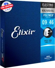 Electric Guitar Strings - Polyweb Nickel Plated Steel - 6 String Set - Elixir