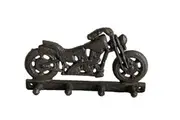 Mr Gecko Motorcycle Quad Cast Iron Wall 4 Hooks Hand Made Antique Black
