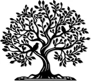 WADORN Tree of Life Art Metal Tree Bird Garden Sign Black Family Tree Yard Decor for Outdoor Signs Stakes Decorative for Home Garden Art Gifts Patio Decor 10x11 inch