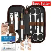7-Piece Solingen Manicure Set - Stainless Steel Nail Clippers in Leather Case