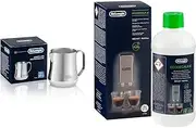 [De'Longhi] DLSC060 Milk Frothing Jug, 12 Oz, Stainless Steel & | EcoDecalk | DLSC500 | Natural Descaler for Coffee Machines | 500ML Pack