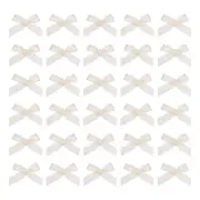 50Pcs Mini Ribbon Bow 1.8 inch Mini Fabric Satin Ribbon Beige