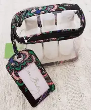 Vera Bradley Lighten Up Travel Duo Kiev Paisley Container Clear PVC NWT MSRP $48