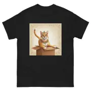 Pharaoh's Feline: Egyptian Cat Graphic Short Sleeve T-Shirt Small-5x New