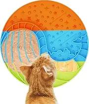 Dog Licking Mat - Silicone Pet Lick Pad - Anti-Slip 3-Color Whale Slow Feeder for Small Medium Large Dogs Cats Prevents Gulping Improves Eating Habits