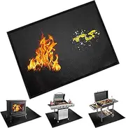 BAKEWAY Under Grill Mats for Outdoor Blackstone Griddle - 36 X 48 inch Easy to Clean Reusable Grill Mat for Deck and Patio, Indoor Fireplace Mat Fire Pit Mat, Fireproof, Waterproof and Oil Proof