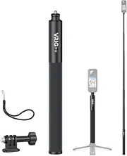 TP-13 53.5-Inch Selfie Stick Al num Alloy 6 Sections with 1/4in Screw & Mount Adapter Compat with X2/X3 11/10/9 Black One Size