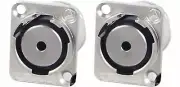 (2 PACK) SWITCHCRAFT EH35MMSSC 1/8" (3.5mm) TRS D Type Panel Mount Connector