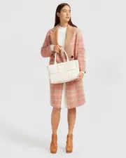 [Belle & Bloom] Publisher Double-Breasted Wool Blend Coat - Iced Vovo Check