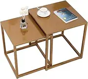 Nesting Coffee Tables Modern Metal NestingCoffee Table for Living Room Balcony, Square Tea Table/Sofa Tables/Coffee Tables/Pedestal Tables(C)