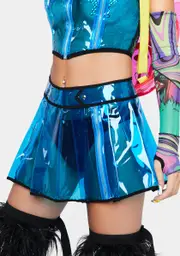 Cobalt Astro Vision Pleated Vinyl Skirt