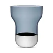 Nude Glass Wide Contour Vase, Steel Blue