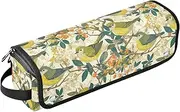 FRODOTGV Cute Green Bird Hair Tools Travel Bag and Heat Resistant Mat Large Capacity Hair Straighteners Organizer for Flat Irons, Straighteners, Curling Irons Travel Accessory