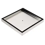 Brushed 200mm Square Floor Drain Tile Insert Shower Grate 80mm Outlet Waste