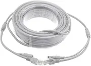 5M/10M/15M/20M/30M Optional Gray CAT5/CAT-5e Ethernet Cable RJ45+DC Power CCTV Network LAN Cable for System IP Camera(50M)