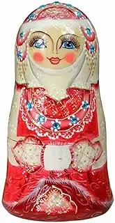 Matryoshka Russian Nesting Dolls 5 Piece Matryoshka Wooden Educational Toy Nesting Dolls Hand-Painted Creative Handicraft Wedding Gift Cute and Fun Gift (Color : A)