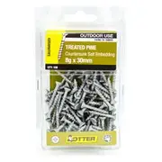 OTTER 100 Pack 8g x 30mm Treated Pine Screw Galv CHEG08303